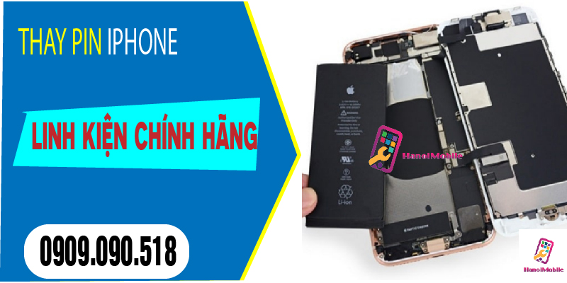 Hình 3: Thay Pin iphone chuyên nghiệp với linh kiện chính hãng 